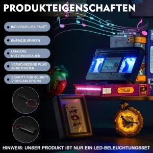 Muziekversie led-lichtset compatibel met Lego 43227 Villain Icons Disney Classic videocassette (geen model), decoratieverlichtingsset voor Disney Classic Video Tape Creatief cadeau