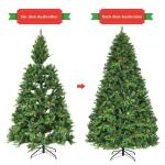 240cm LED Künstlicher Weihnachtsbaum, Christbaum mit Klappsystem und Metallständer, Tannenbaum geschmückt, Kunstbaum Weihnachten ideal für Zuhause, Büro, Geschäfte und Hotels
