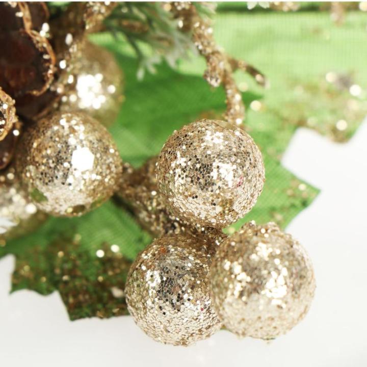 6 x decoratieve maretak, decoratieve maretakjes om op te hangen, decoratieve takken als knutselbenodigdheden, verfraait geschenken en potpourris (6 stuks - wit + goudkleurig)