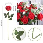 10 stuks kunstzijden rozen bloemen bruiloft boeketten (rood)