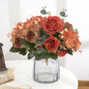 Künstliches Blumenarrangement ,Künstlicher Blumens Seidenstrauß, künstliche Pfingstrosen mit Stiel, künstliche Frühlingsblumen for die Vase, for Zuhause, Büro, Küche, Tafel