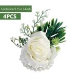 Rose Corsage Armband 4PCs Blumenhandgelenk Corsages mit Perlenkünstlernblumenarmbändern Hochzeit Brautjungfern Corsages für Brautduschen Abschlussball, Corsage Armband