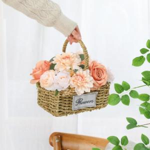 Kunstbloem combo nep roos faux dahlia bloemen met stengels voor doe-het-zelf bruiloft bruidsboeket feest woondecoratie (kerstgroen)