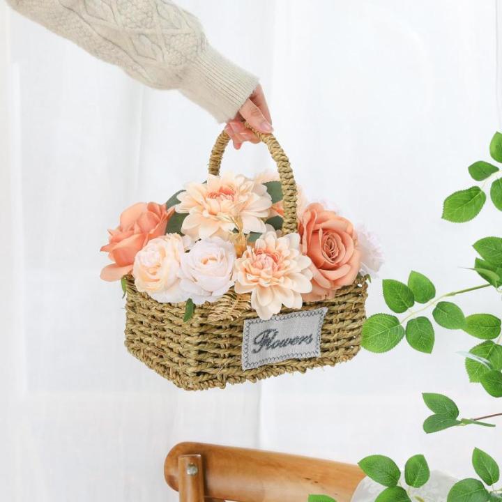 Kunstbloem combo nep roos faux dahlia bloemen met stengels voor doe-het-zelf bruiloft bruidsboeket feest woondecoratie (kerstgroen)