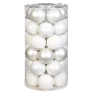 Inge Glas | mooie van glas | 30 ballen in doos | kerstboomversiering kerstboomversiering kerstboomballen 6cm Just White | glans / mat
