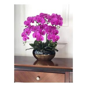 Kunstblumen Künstliche Pflanzen, künstliche Phalaenopsis-Orchidee, Schmetterlingsorchideen mit Keramik-Blumentopf, realistische Blumendarstellung im Topf für jeden Anlass