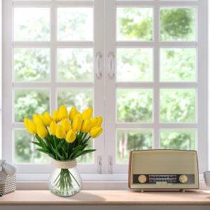 20 stuks kunstbloemen, kunstbloemen, tulp, kunstbloemen, tulp, bloemenboeket, latex, bloemen, zijde, tulp, real-touch, voor thuis, feest, bruiloftsboeket, tuindecoratie