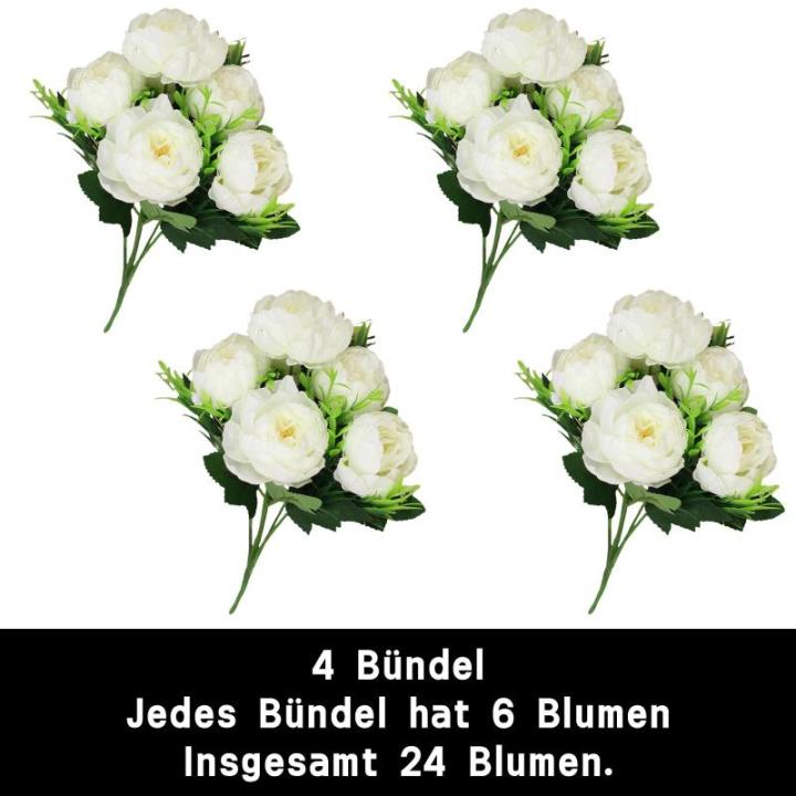Kunstbloemen, kunstmatige pioenrozen van pioenrozen voor bruiloft, thuis, kantoor, feest, raamdecoratie, tafeldecoratie, doe-het-zelf, bloemstukken, wit 0801