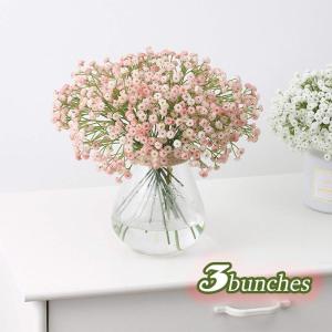 9 stuks kunstmatige babyadem gypsophila bloemen boeketten realistische nepbloemboeketten voor bruiloft huisdecoratie bloemstukken, ongeveer 400 bloemen (roze)