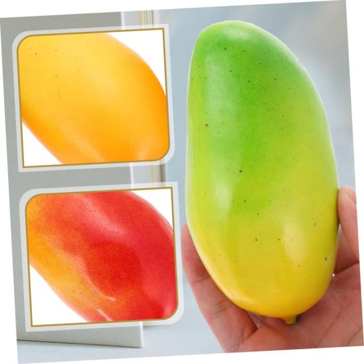 1 Satz Simulation Mango-Modell Spielsachen Toy Fruchtspielzeug Schaum Mangos Gefälschte Fruchtmodelle Dekorative Künstliche Mango-Requisiten Fotografie-Requisiten Poly-Drache 3st