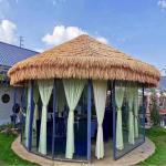 6 STÜCKE Palmenstroh Aus Kunststoff, 50 X 50 cm Mexikanische Palmenstrohrolle Tiki Hut Bar Dachstrohdekoration, (Color : Yellow-5)