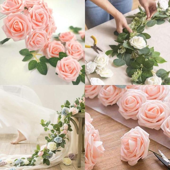 Kunstrozen, 20 stuks , decoratieve bloemen, schuimrozen, decoratie, voor verjaardagsdecoratie, bruiloftsdecoratie, feestdecoratie, roze