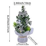 20 cm kleine kerstboom, kunsttafelkerstboom, miniatuurdennenboom met rode strikballen en bessen, tafelblad dennenboom voor kerstdecoratie
