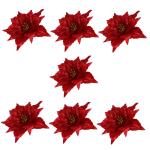 14 STK Künstliche Blumen Strauß Kleine Weihnachtsdeko Christbaumschmuck Weihnachtsstern Gefälschter Weihnachtsstern Blumengirlande Mini-weihnachtsschmuck Mini-Kranz Gold Sport R