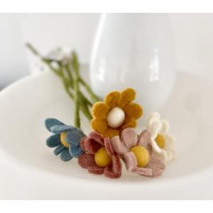 Anemonen/margrieten handvilt - bloemen van vilt vilten bloemen viltdecoratie lente Pasen - Fair Trade - handgemaakt boeket (5 = wit/blauw/roze/rood/geel)
