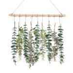 Kunsthangplanten, eucalyptus, bladeren, , eucalyptus, takken, voor tuin, binnen en buiten, kunstdecoratie, woonkamer, slaapkamer (groen-2)