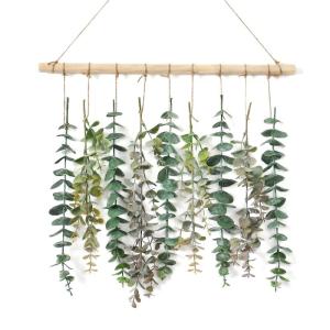 Kunsthangplanten, eucalyptus, bladeren, , eucalyptus, takken, voor tuin, binnen en buiten, kunstdecoratie, woonkamer, slaapkamer (groen-2)