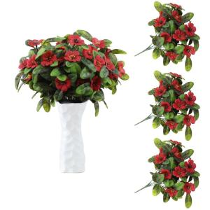 Blumenstrauss Künstlich Rot UV Beständige Blumen Künstliche Kunstblume für Zuhause Hochzeit Garten Balkon Tischdekoration 30 Bündel Rot 1513