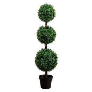 Künstlicher Buchsbaum-Formschnittbaum mit drei Kugeln, 1,2 m (Indoor/Outdoor)