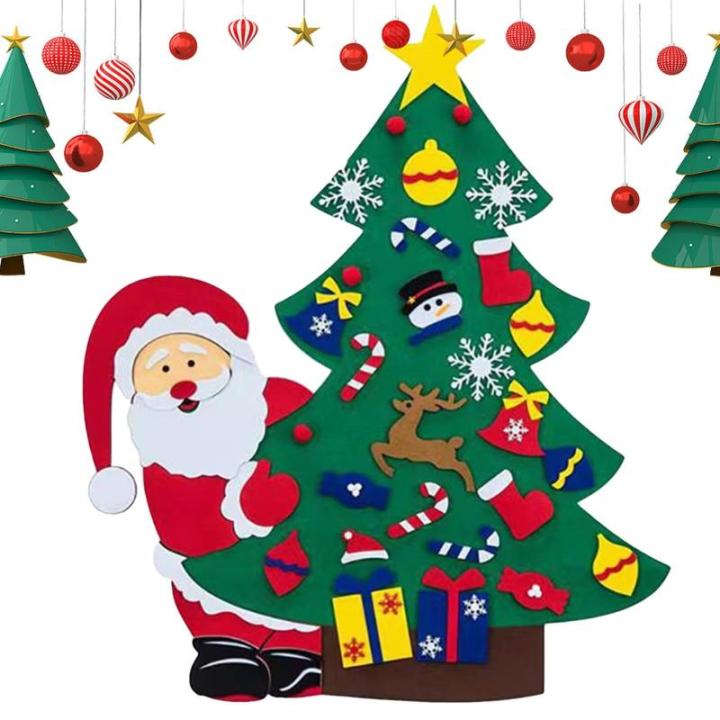 Kid Felt Christmas Tree | Wall Art Decor | Christmas Tree Wall Decor | Felt Christmas Tree | Christmas Tree For Kids Interactive Fun For Children's Rooms, Bedrooms, Dormitories