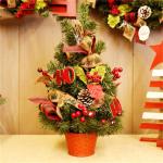 30 cm, 40 cm, 50 cm Mini-Weihnachtsbaum mit Beflockung, Weihnachtsbaum für den Schreibtisch, Verpackungsmaterialpaket DIY handgefertigter Weihnachtsbaum für Zuhause, modi，Red-4