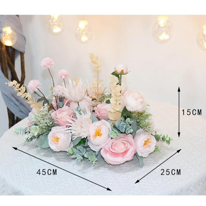 Pastorale Dekoration, Blumenornamente, Künstliche Blumen, Wohnzimmer-Couchtischmöbel, Blumenornamente, 45 X 25 X 15 cm(Yellow)