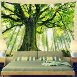 Wandtapijt voor woonkamer slaapkamer tapijt muur opknoping grote 3D muur kunst bekleding (B 79 x T59, groen tapijt)