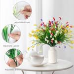 Calla Lily Kunstbloemen, 8 bundels kunstbloemen, UV-bestendige plastic bloemen, , balkon, boeket, planten voor balkon, tuin, raam, binnen en buiten