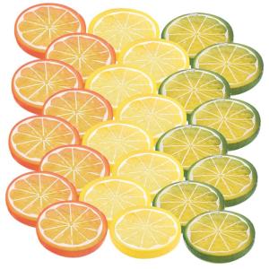 1 Satz Nachahmung Einer Zitronenscheibe Tischdekoration Im Sommer Gefälschte Himbeere Sommerliche Tischdekoration Füller Für Obstschalen Fälschung Zitronenscheiben Kalk PVC 24s