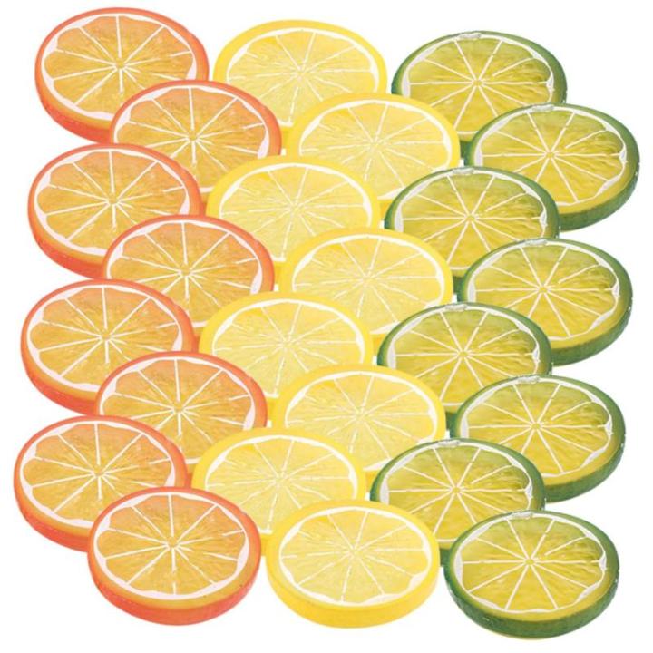 1 Satz Nachahmung Einer Zitronenscheibe Tischdekoration Im Sommer Gefälschte Himbeere Sommerliche Tischdekoration Füller Für Obstschalen Fälschung Zitronenscheiben Kalk PVC 24s