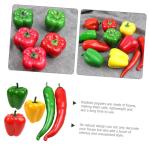 3 Sätze Simulationsmodell Paprika Künstliches Gemüse Foto-Requisite Pfeffer Modell Dekoration Food-Modell-Requisite Gefälschter Gemüsepfeffer Falscher Chili Poly-Drache 5 Stü