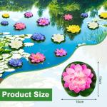 10 STK Künstliche Seerosen 10cm Schwimmende Blumen Seerose Schwimmend Lotusblüte Wasserlilie Seerose Kunstblume Lotusblume Künstliche Lotus Artificial für Gartenteich Dekoratio