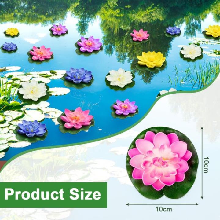 10 STK Künstliche Seerosen 10cm Schwimmende Blumen Seerose Schwimmend Lotusblüte Wasserlilie Seerose Kunstblume Lotusblume Künstliche Lotus Artificial für Gartenteich Dekoratio