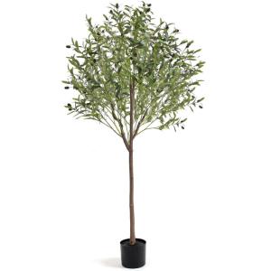 Olijfboom, , 180 cm, grote zoals een echte kunstolijfboom, kunstboom met pot, voor interieur, voor slaapkamer, kantoor, tuin, bruiloft, feestdecoratie (1 stuks)