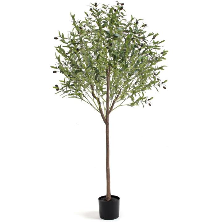 Olijfboom, , 180 cm, grote zoals een echte kunstolijfboom, kunstboom met pot, voor interieur, voor slaapkamer, kantoor, tuin, bruiloft, feestdecoratie (1 stuks)