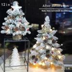 50CM Fallender Schnee Beflockter Weihnachtsbaum aus PVC-Material mit Sackleinenbasis, Mini-Desktop-Dekorationsbaum, Geeignet für Weihnachten, Zuhause/Büro/Küche, Restaurant/Desk