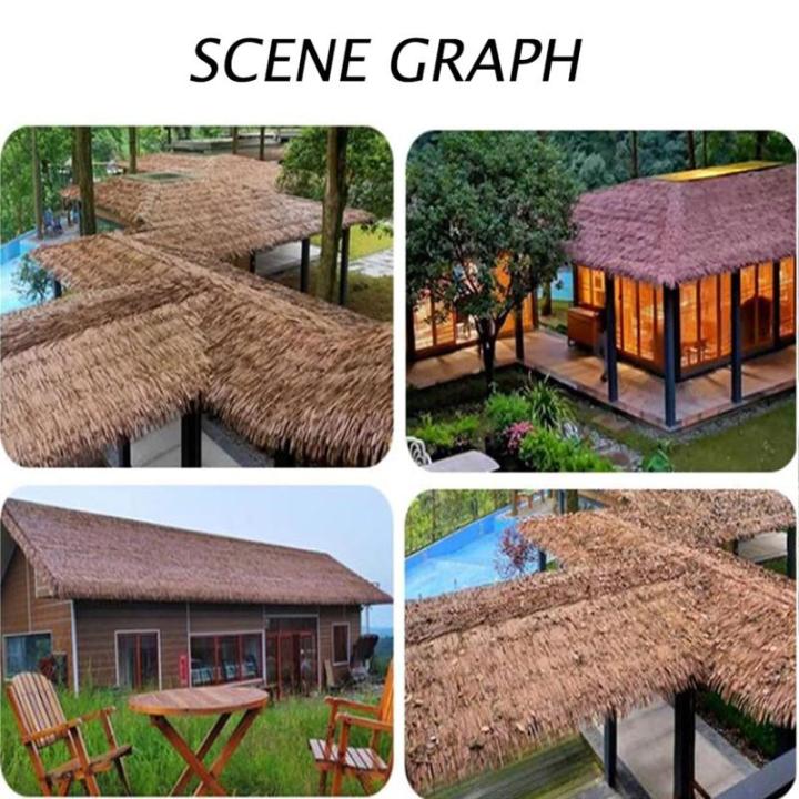 Kunststrotegels, kunststof stro houten huis paviljoen dak decoratief gesimuleerd stro vlamvertragend anti-aging (kleur: 10 stuks, maat: 50 x 50 cm)