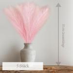 Kunstpampasgras, klein, kleur roze, 5 stelen, 55 cm lengte, kunstmatig pampasgras, woonkamer, droogbloemen voor slaapkamer, bruiloft, boho-decoratie