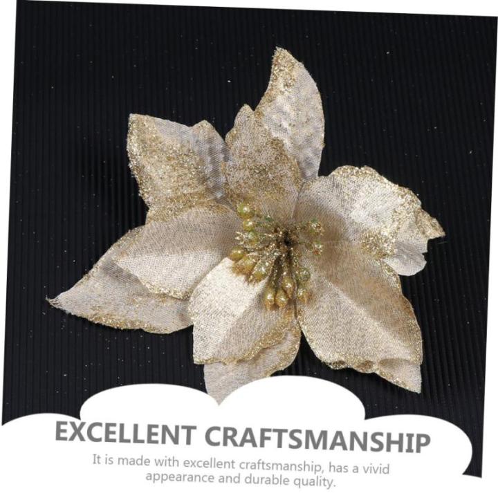 15st Weihnachtsblume Christbaumschmuck Weihnachtssternkranz Selber Machen Weihnachtssternblüten Künstliche Pflanzen Im Freien Weihnachtsglitter Künstliche Golden Plastik