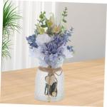 1 Satz Simulierte Vasenornamente Hochzeitsfeier Blumendekor Blumenstraußdekoration Zum Selbermachen Zarte Simulierte Blumen Blumenrequisite Gefälschte Blumen Keramikvase Holz