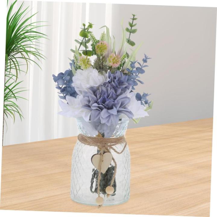 1 Satz Simulierte Vasenornamente Hochzeitsfeier Blumendekor Blumenstraußdekoration Zum Selbermachen Zarte Simulierte Blumen Blumenrequisite Gefälschte Blumen Keramikvase Holz