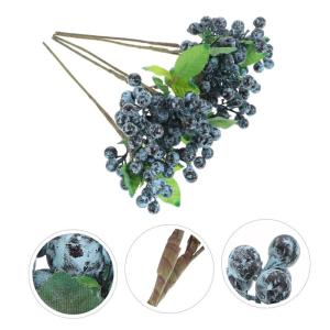 5st Künstliche Beeren Heidelbeerstiel Kranz Beeren Stechpalmenbeerzweige Xams Baumdekor Rote Beere Rote Beerenverzierung Material Für Blumenarrangements Beerenstängel Blue Plast