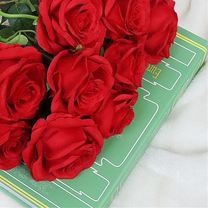 Realistische künstliche Rosensträuße für Küche, Garten, Hochzeit, Tafelaufsatz, Dekoration, 12 Stück