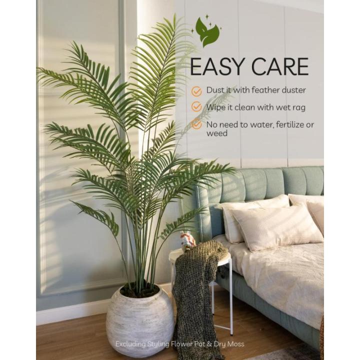 180cm künstliche Dypsis Lutescens Palme, Pflanze nur für den Innenbereich mit 18 abnehmbaren Stämmen, deko für Büro, Laden, Wohnung und Party
