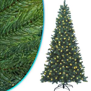 Kerstboom -Xmas Premium 240 cm met LED Fairy Lights - Kunstmatige volledig PE dennenboom van 100% spuitgegoten - bedrieglijk echte kunstboom - B1 moeilijk ontvlambaar