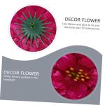 7St künstliche Blumen Weihnachtsblume Kerzenhalter Rot goldene Kerzen Mini Hochzeitsdeko weihnachtsdeko künstliche Pflanzen kunstpflanze Dekor Weihnachtskranz Blumen Sport