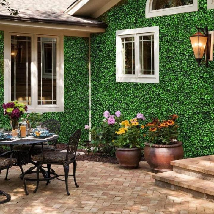 wand, 12 stuks, 40 x 60 cm, uv-bescherming, , gazon, muur, 4 cm dik, kunstbuxusheggen, wandpanelen voor tuin, buiten en binnen, decoratie, 2,88 m²