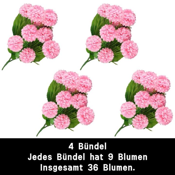 Fake Blumen Kunstblumen Künstliche Pflanzen Blume Deko Hortensien Blumenarrangements Kernstück Hochzeit Blumenstrauß für Garten Büro Haus Fenster Hochzeit 0504