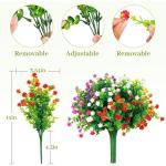 Kunstbloemen voor buiten, gemengde kleur, uv-bestendig, , bloemen in grote hoeveelheden voor het ophangen van plantenbakken, buiten, veranda, vaas, thuis, raamdecoratie, 7 bundels