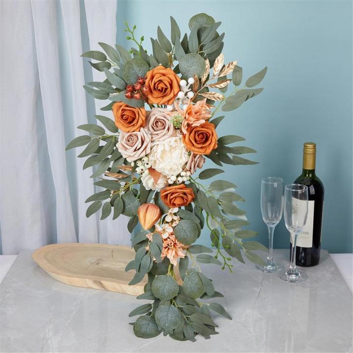 2 Stück Künstliche Hochzeitsblumendekorationen Hängende Blumenarrangements Hochzeitszeremonie Empfangsdekoration Freien